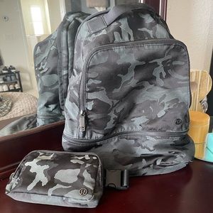 Lululemon Camo 20L Backpack and 1L Everywhere Belt Bag